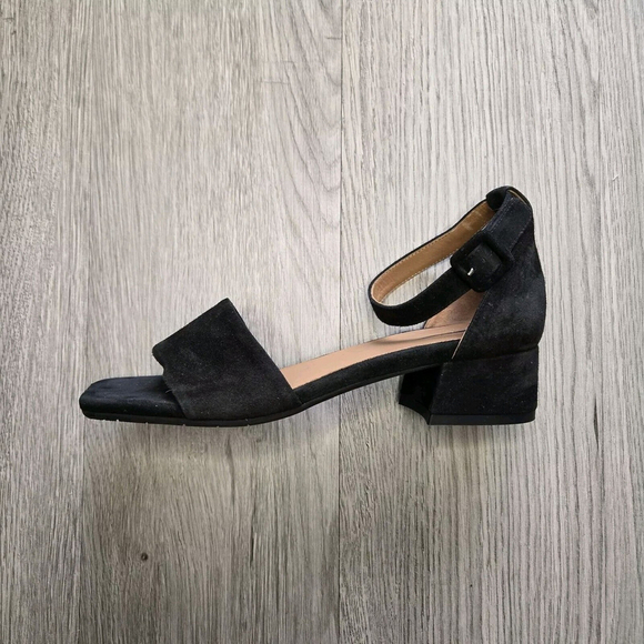 Aquatalia NEW Hildy Open Toed Suede Black Pumps Size 7 Party Office Whimsigoth - Picture 3 of 10